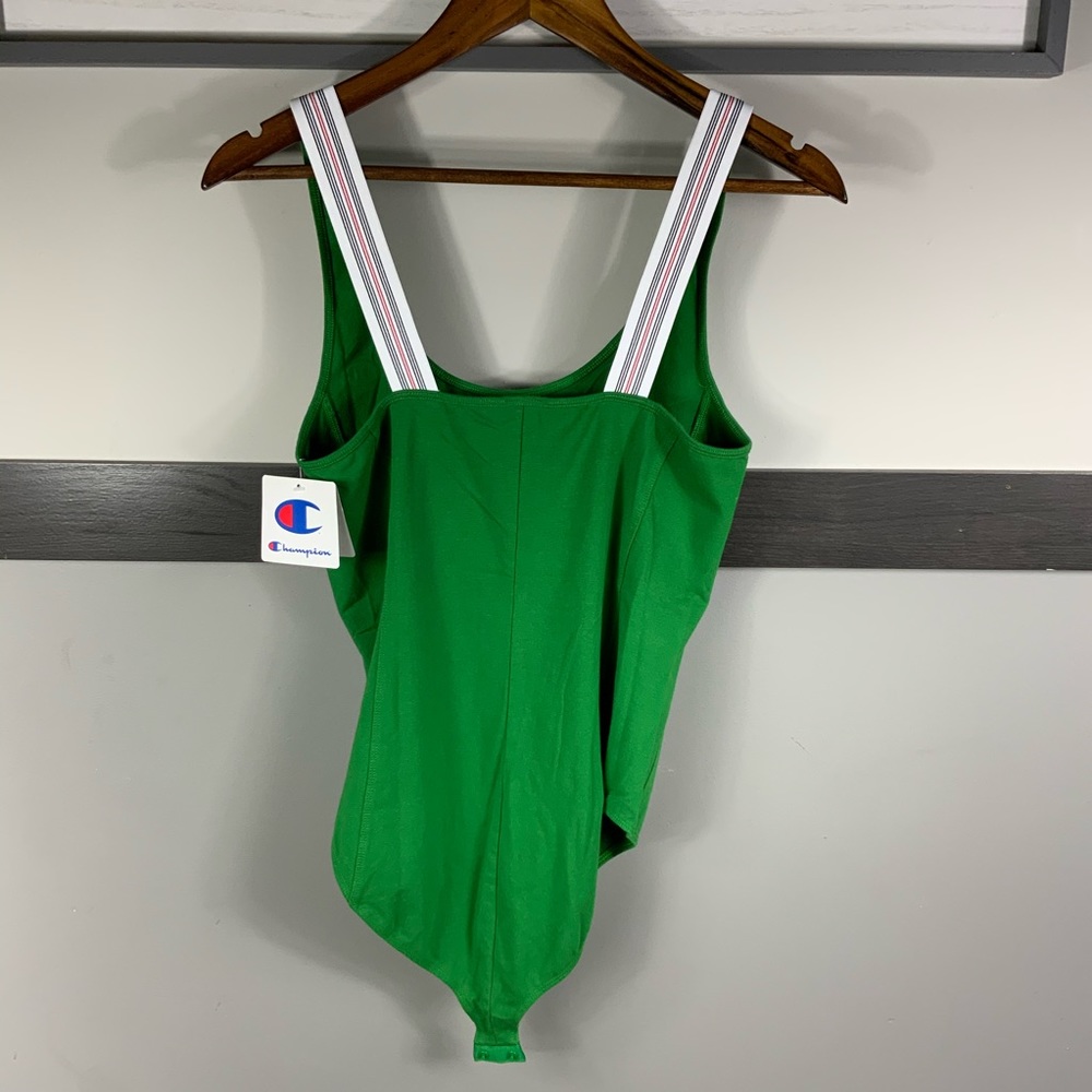 CHAMPION women tank bodysuit logo patch green - Picture 2 of 9